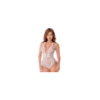 Body blanc en dentelle avec dos ouvert et encolure halter – Mapalé